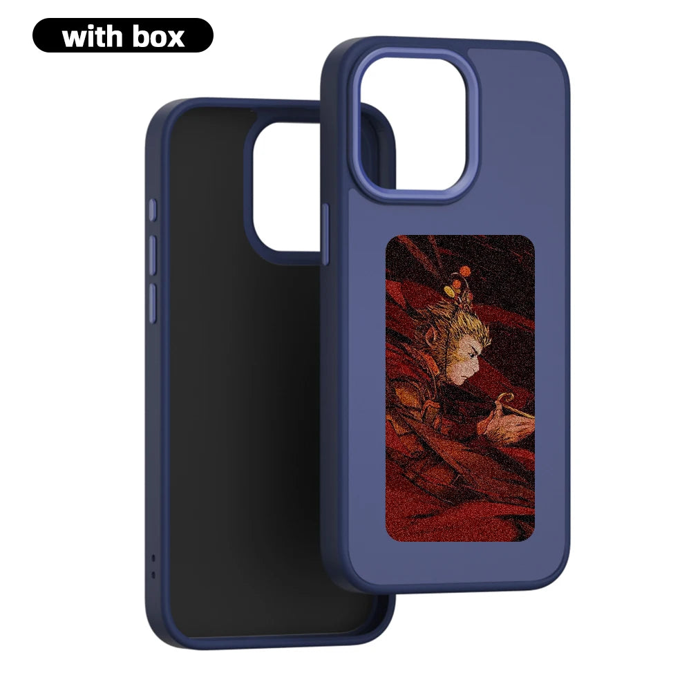Coque silicone premium avec 2e écran couleur pour iPhone 15 et 16
