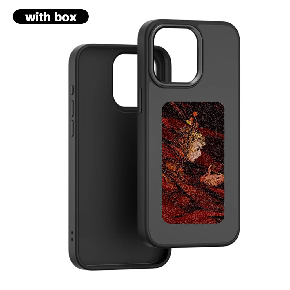 Coque silicone premium avec 2e écran couleur pour iPhone 15 et 16