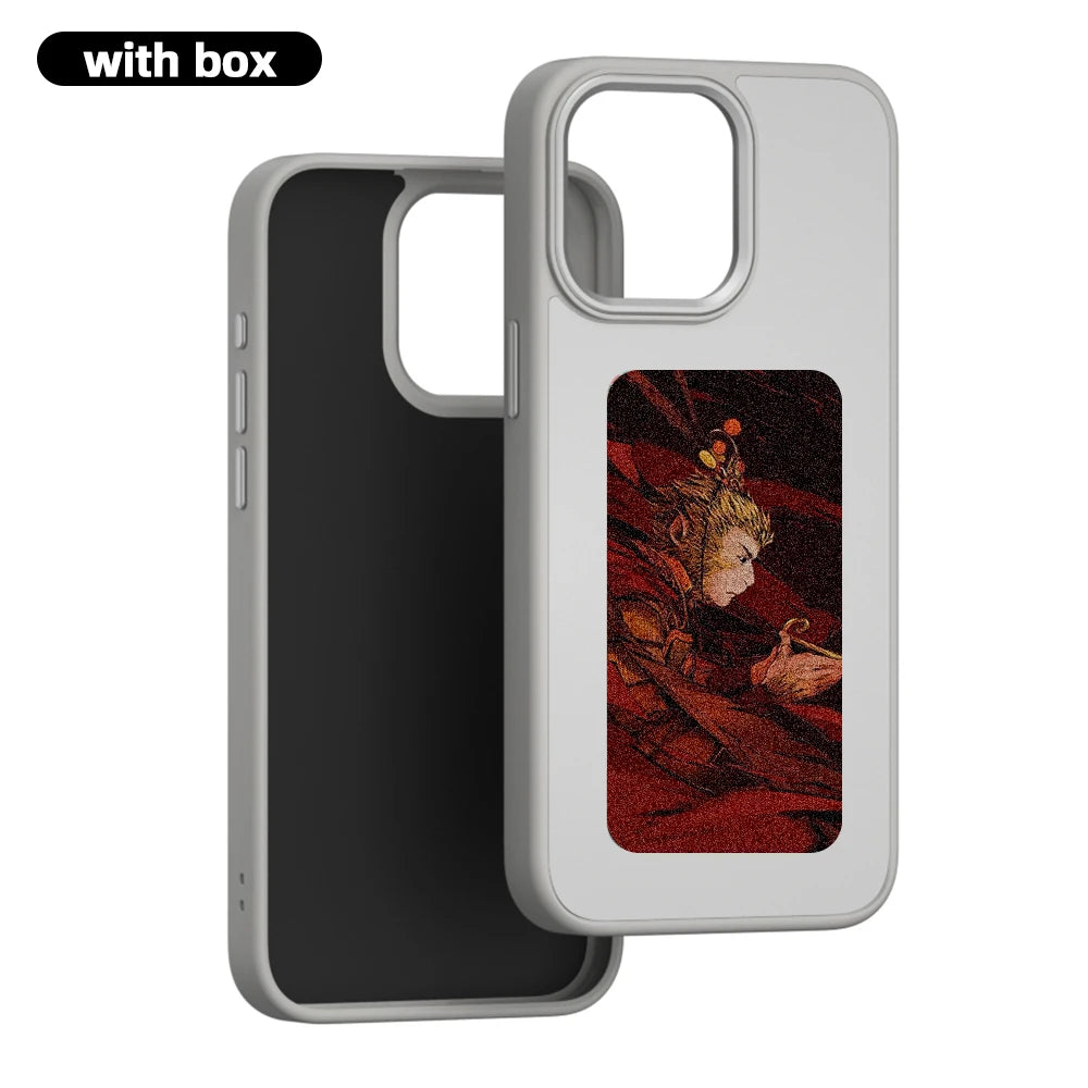 Coque silicone premium avec 2e écran couleur pour iPhone 15 et 16